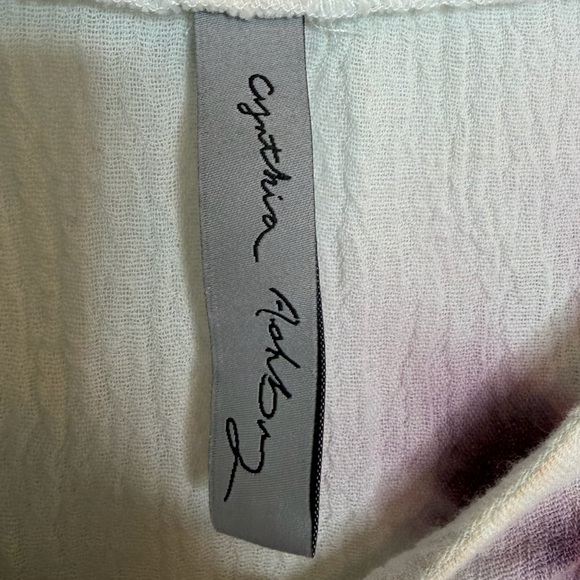 Cynthia Ashby Tie Dye Crinkle Gauze Linen Asymmetrical Tunic Top OS Lagenlook - Picture 6 of 8
